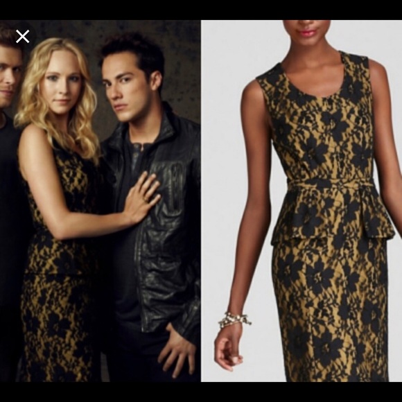 BCBG MAXAZRIA Black/lime green lace dress - Picture 4 of 4